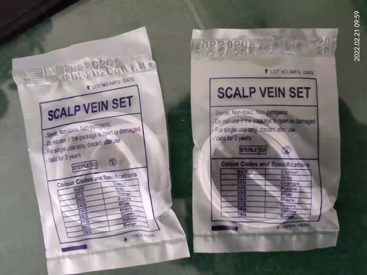 سوزن پروانه ای یکبار مصرف استریل شده بنفش 24 گیج تست خون سوزن پروانه ای