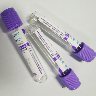 وکیوم پزشکی K3 EDTA ویال Lavender Top Blood Collection Tube علامت ISO13485