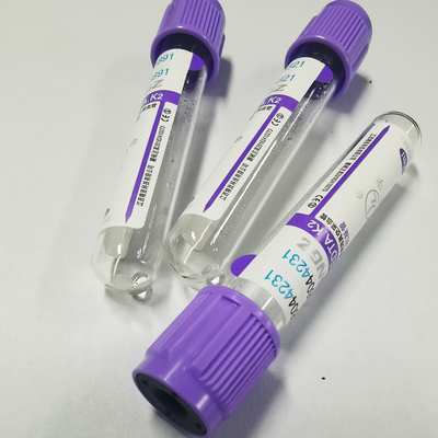 Purple Cap Vacuum EDTA Blood Collection Tube K3 EDTA 3.2mg/ml لوله آزمایش پلاستیکی