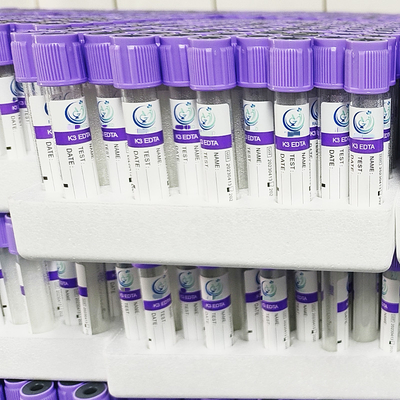 Purple Cap Vacuum EDTA Blood Collection Tube K3 EDTA 3.2mg/ml لوله آزمایش پلاستیکی