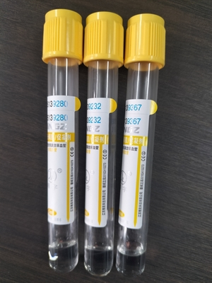لوله ی زرد ژل فعال کننده لخته ی خون لوله های پزشکی برای جمع آوری خون 2ml-10ml