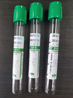 کلاه سبز 2ml-10ml لوله هپارین سدیم برای لوله آزمایش خون پزشکی