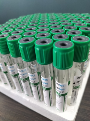 کلاه سبز 2ml-10ml لوله هپارین سدیم برای لوله آزمایش خون پزشکی