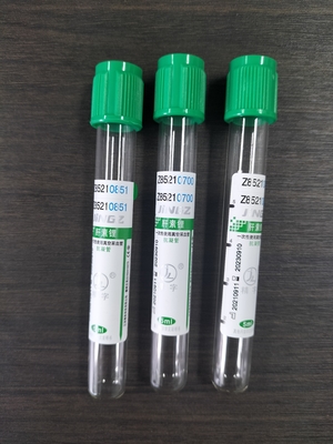 کلاه سبز 2ml-10ml لوله هپارین سدیم برای لوله آزمایش خون پزشکی