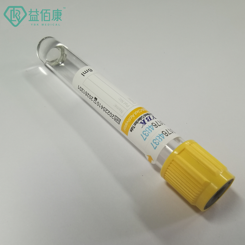 لوله یکبار مصرف 6 میلی لیتری ژل فعال کننده لخته پلاستیکی برای جمع آوری خون 100*13 میلی متر