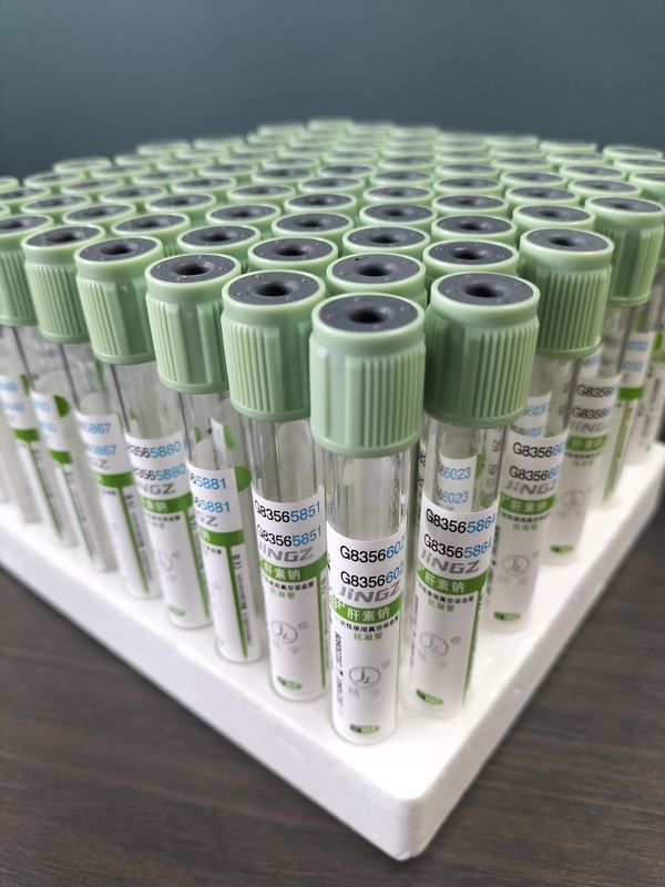 لوله خون برداری پزشکی 2ml-10ml لوله آزمایش خون با کلاه سبز روشن با کلاه فشار